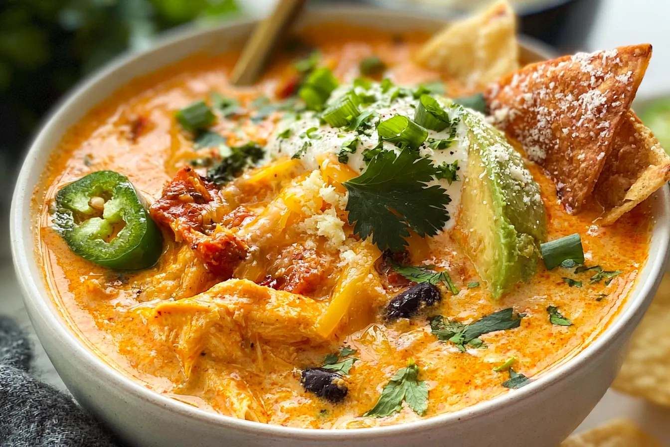 Creamy Chicken Tortilla Soup 