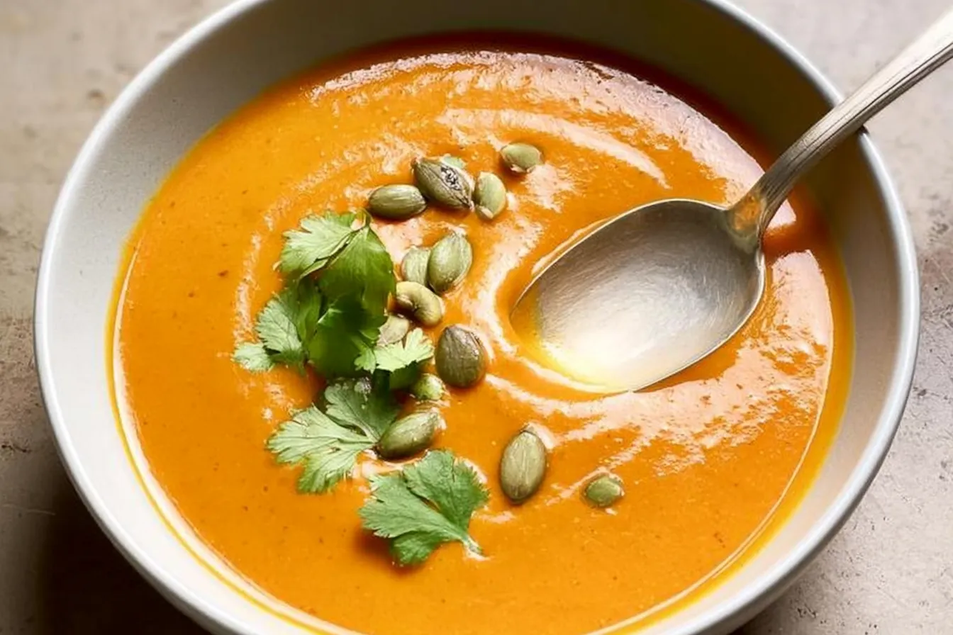 Creamy Pumpkin and Red Lentil Soup 