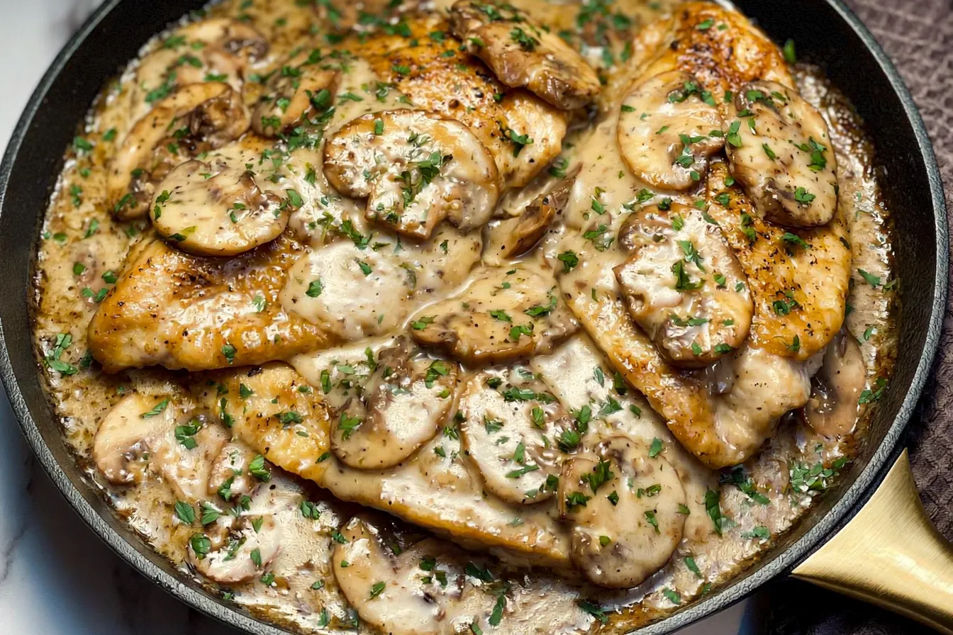 Creamy White Wine Mushroom Chicken 