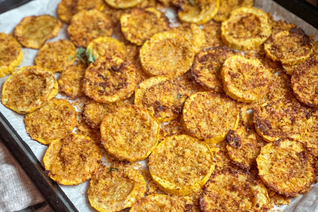 Crispy Parmesan Crusted Yellow Squash: Golden Perfection