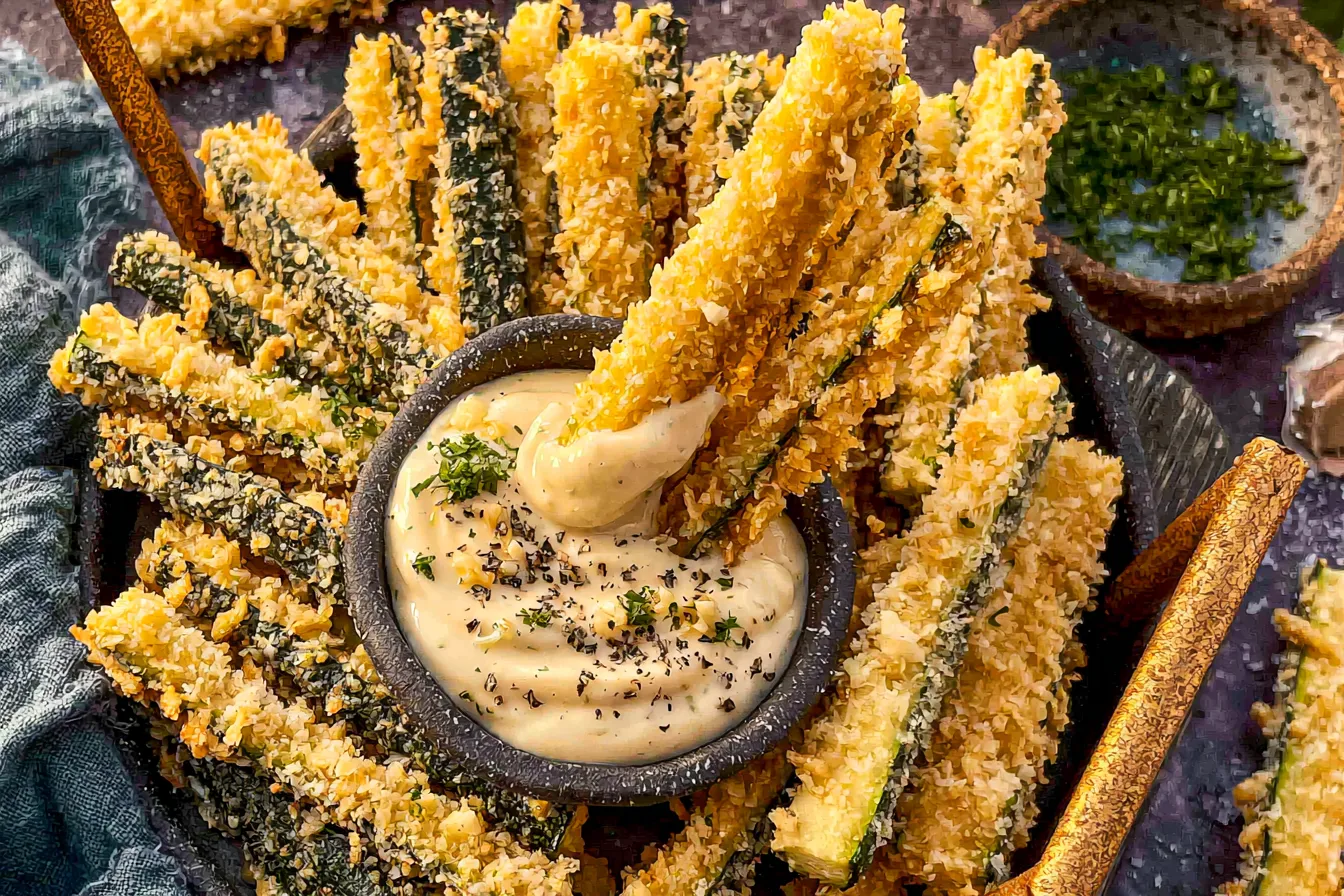 Crispy Zucchini Fries with Garlic Aioli 
