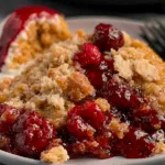 Delicious Crockpot Cherry Cobbler Ready to Serve
