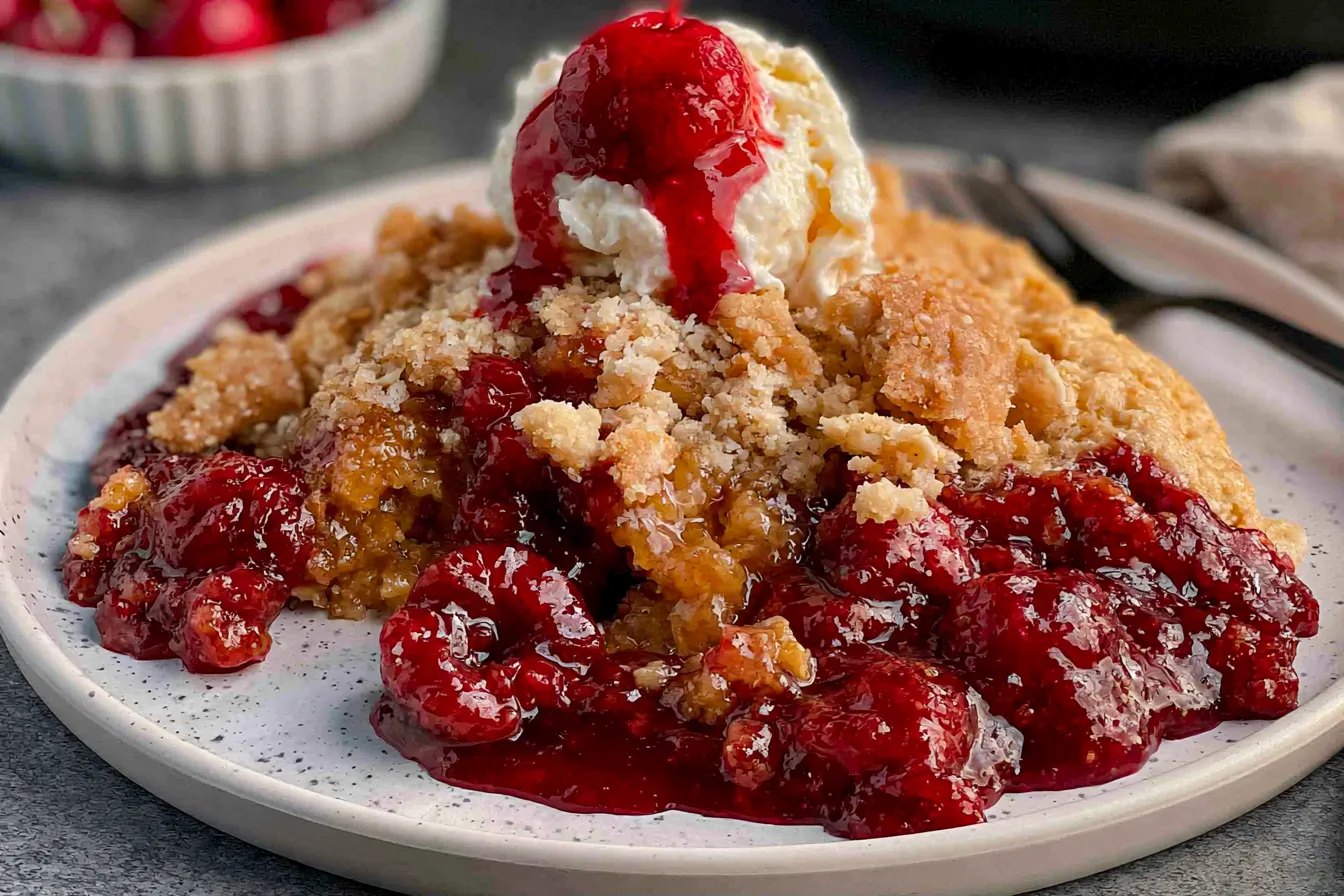 Crockpot Cherry Cobbler 