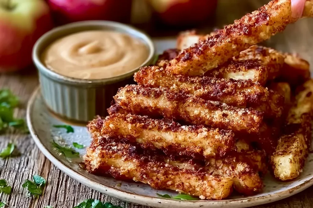 Crunchy Air Fryer Apple Fries Freshly Made