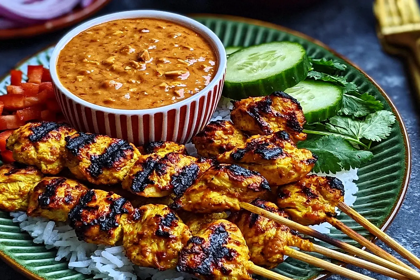 Delicious Chicken Satay with Easy Thai Peanut Sauce Dinner