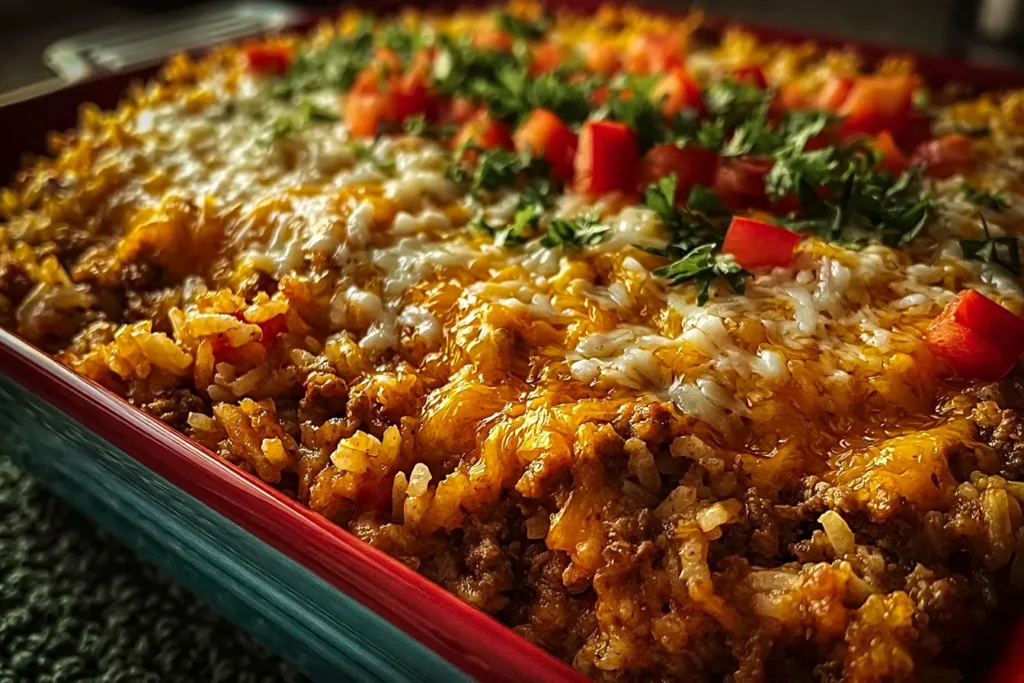 Deliciously Hearty Ground Beef and Rice Casserole