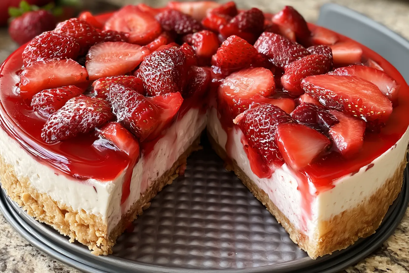 Diabetic No-Bake Sugar Free Strawberry Cheesecake