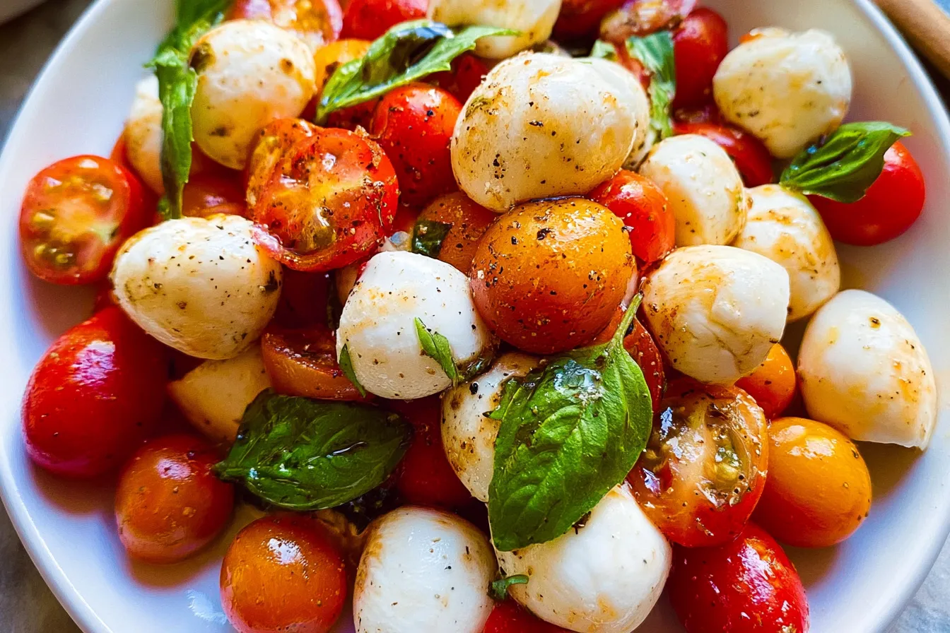 Easy and Best Caprese Salad with Cherry Tomatoes Recipe