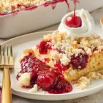 Easy Cherry Dump Cake Ready to Serve