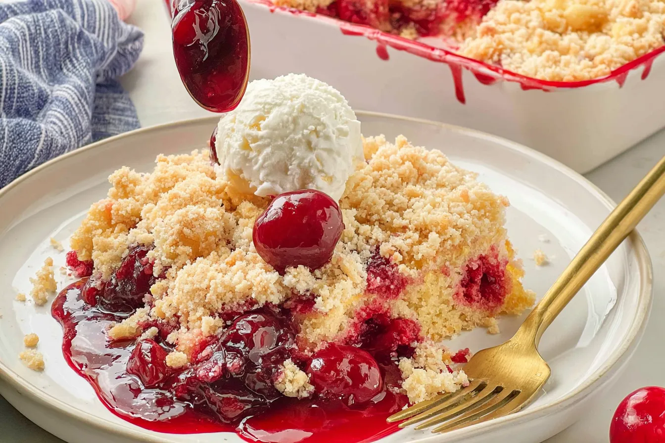 Easy Cherry Dump Cake Recipe with 3 Ingredients