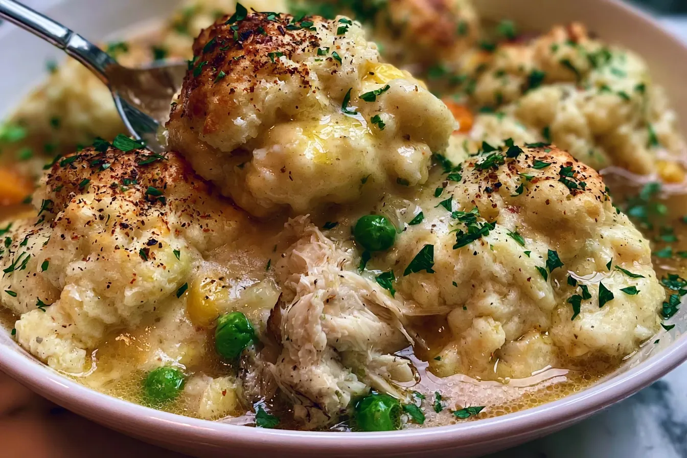 Easy Chicken and Dumplings provide dumplings, hearty broth, and comfort 