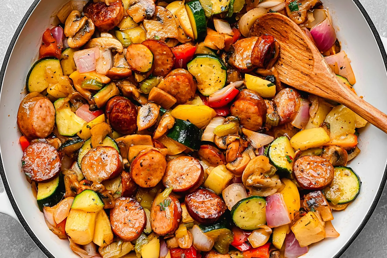 Easy Chicken Apple Sausage Stir Fry 