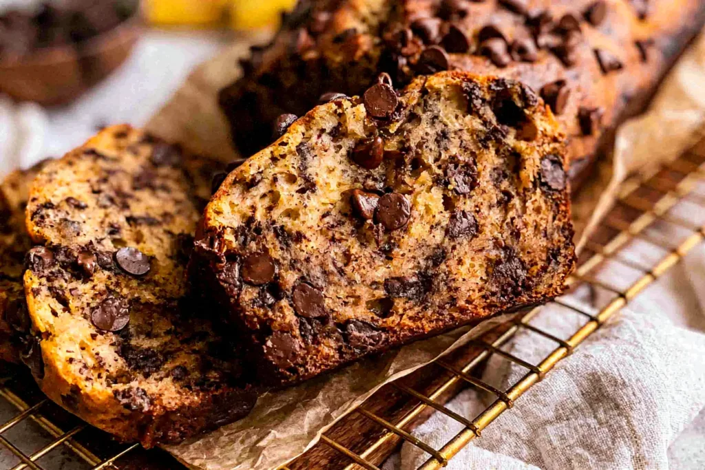 Easy Chocolate Chip Banana Bread Freshly Baked