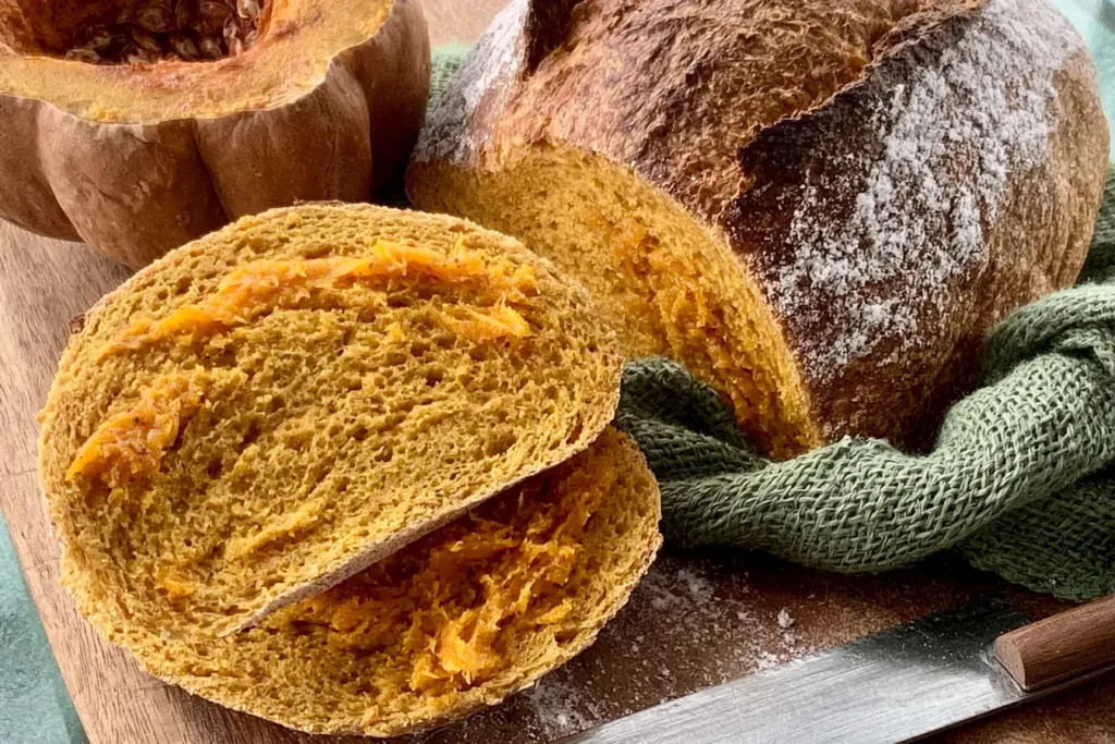 Easy Pumpkin Sourdough Bread Freshly Baked