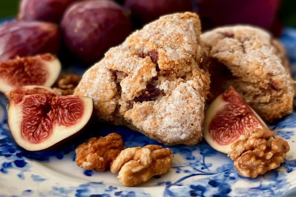 Delicious Fig Scones with Fresh Figs and Walnuts