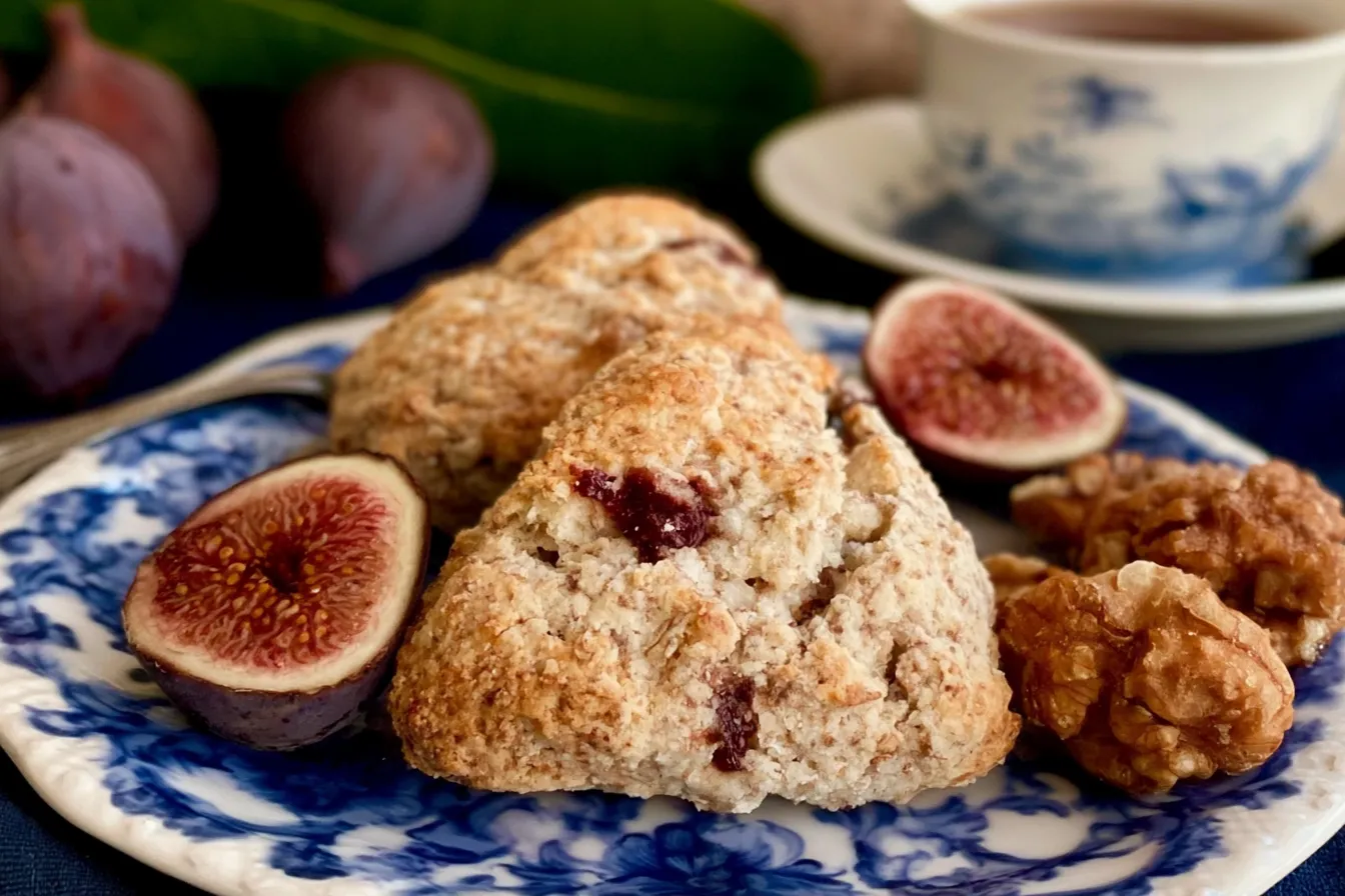 Fig Scones Made with Fresh Figs and Walnuts: A Delightful Treat 4 Fig Scones made with Fresh Figs and Walnuts