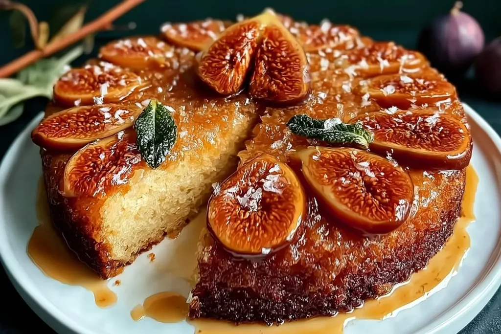 Fresh Fig Upside-Down Cake with Brown Butter Topping