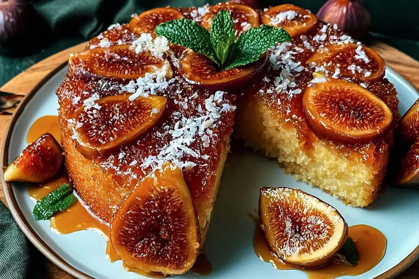 Fresh Fig Upside-Down Cake Recipe Easy Homemade Brown Butter Dessert