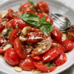 Fresh Marinated Tomatoes with Balsamic Vinaigrette on Plate