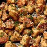 Delicious Garlic Parmesan Chicken Bites on a Platter