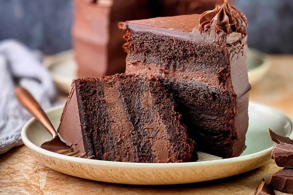 Mouthwatering Healthy Chocolate Cake Slice
