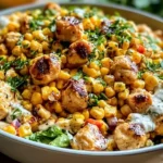 High Protein Chicken Street Corn Salad Close-up