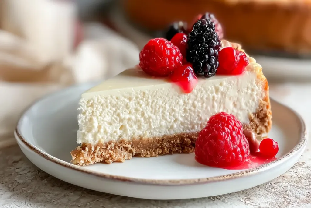 High Protein Cottage Cheese Cheesecake Slices Ready to Serve