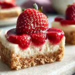 High Protein Healthy Strawberry Cheesecake Bites on a Plate