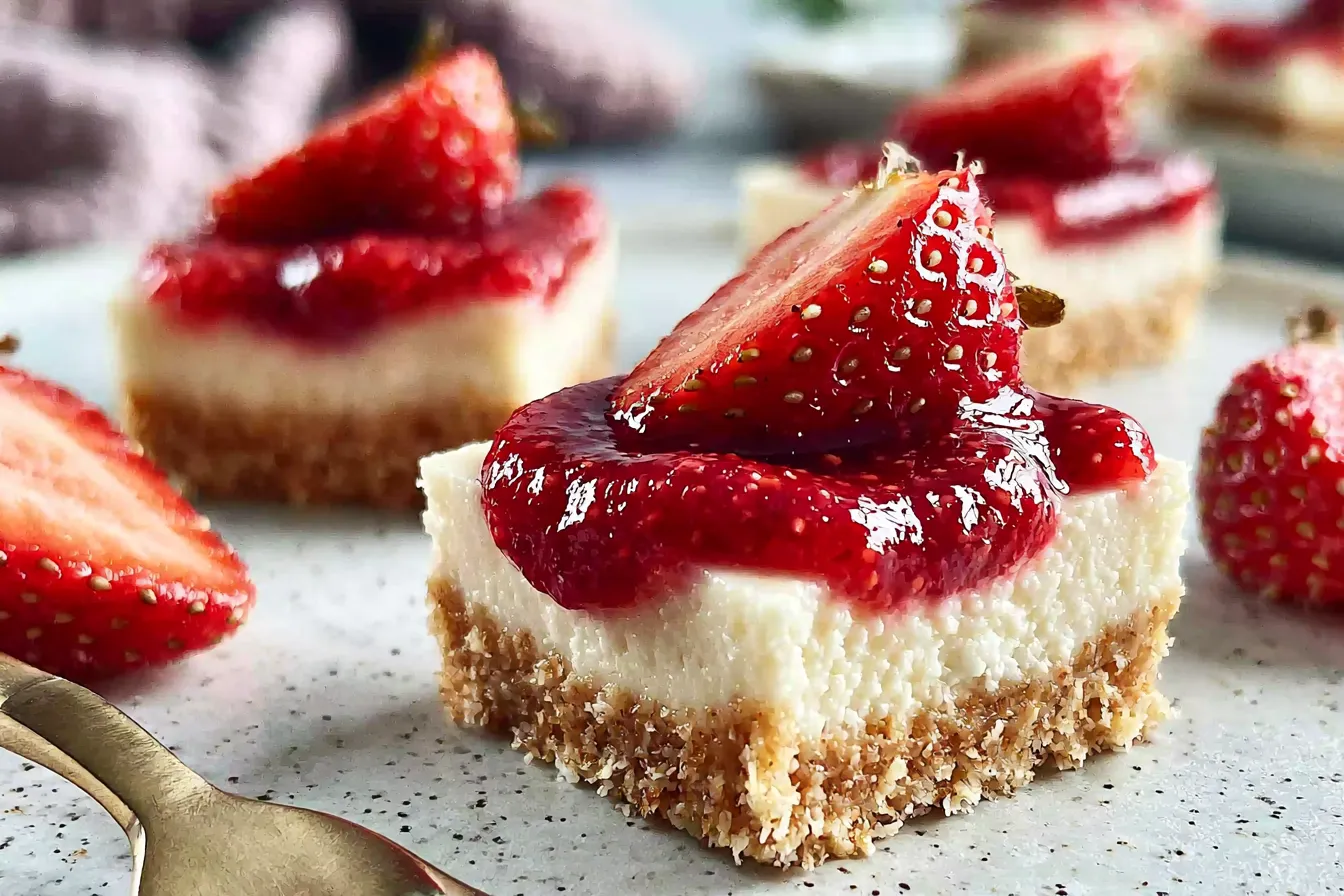 High Protein Healthy Strawberry Cheesecake Bites 