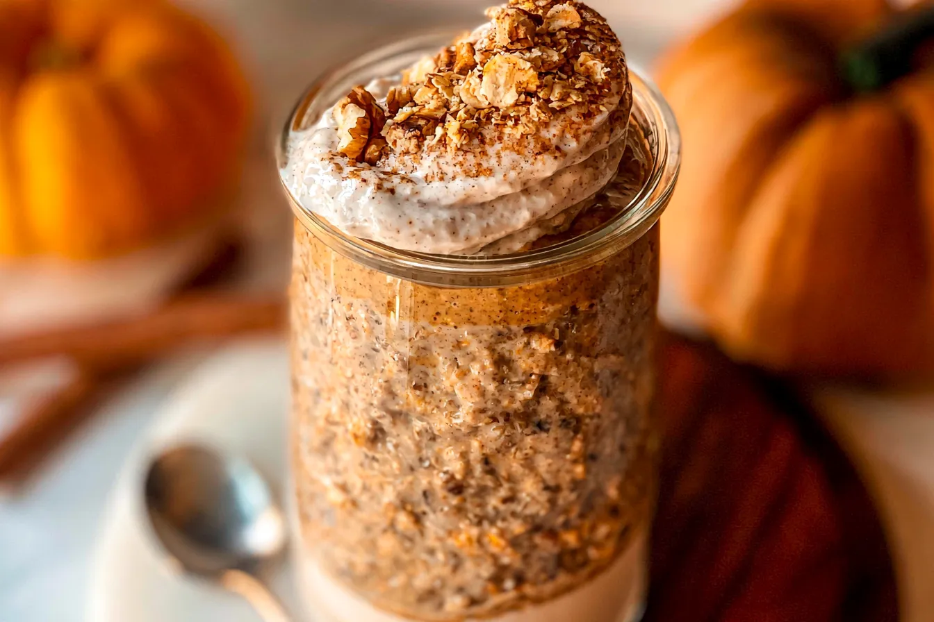 High Protein Pumpkin Overnight Oats 