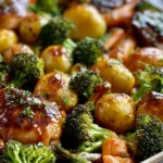 Honey Garlic Sheet Pan Dinner Ready to Serve