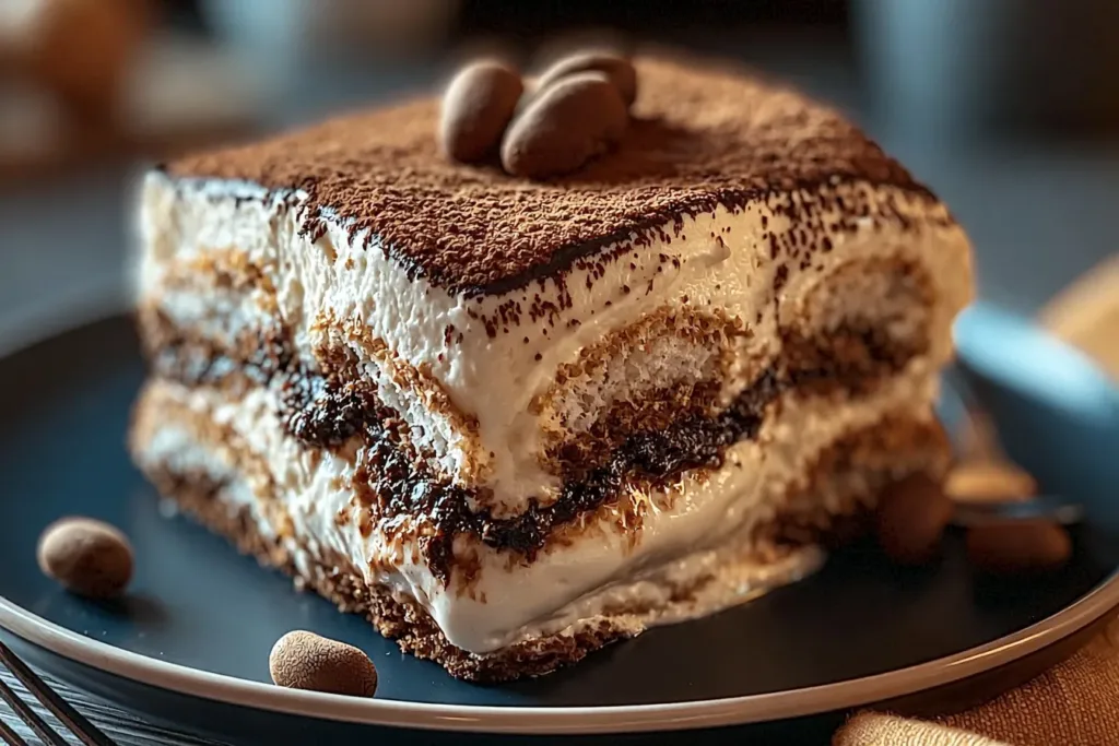 Indulgent Italian Tiramisu Plated for Dessert Delight