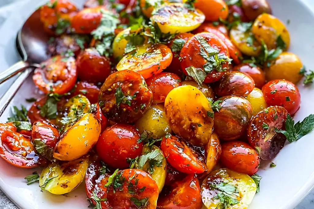 Irresistible Balsamic Tomato Salad - Fresh Ingredients & Colorful Presentation
