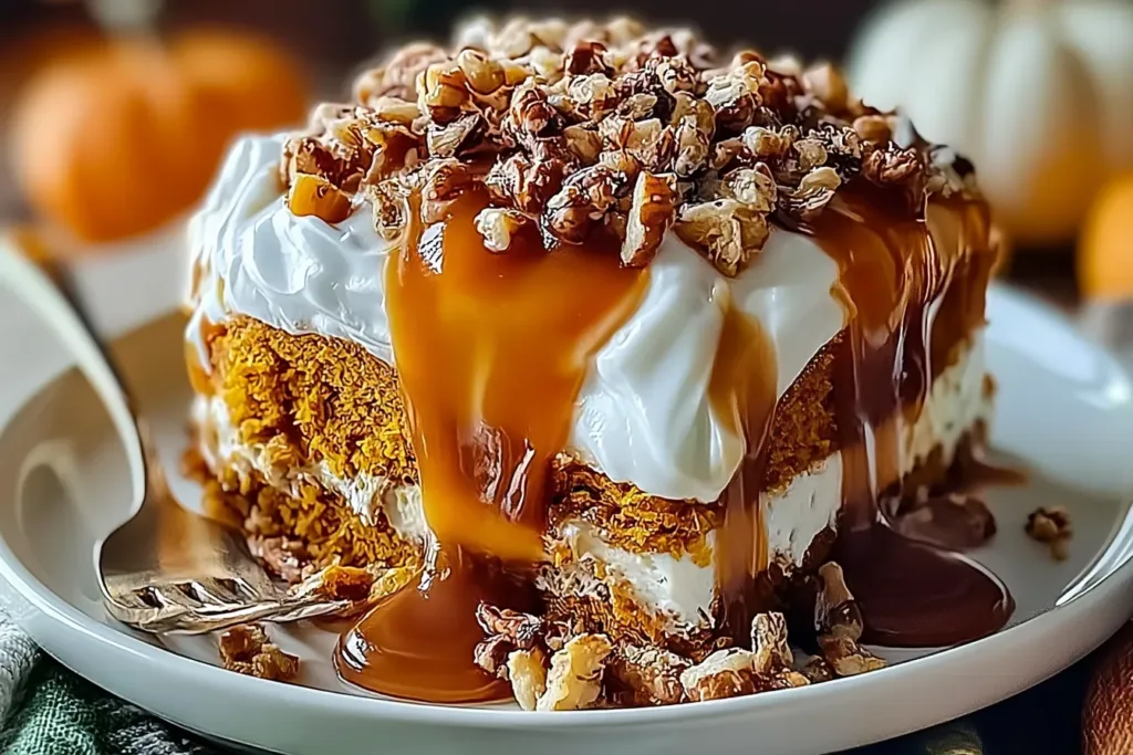 Irresistible Pumpkin Caramel Poke Cake for Fall