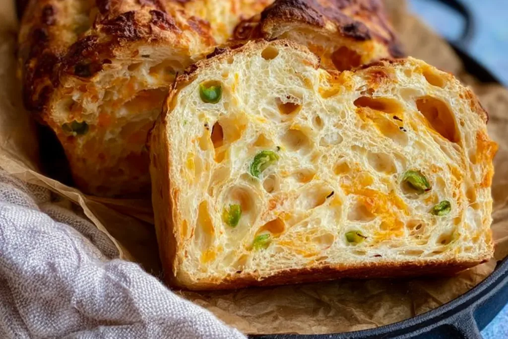 Jalapeno Cheddar Dutch Oven Bread Freshly Baked