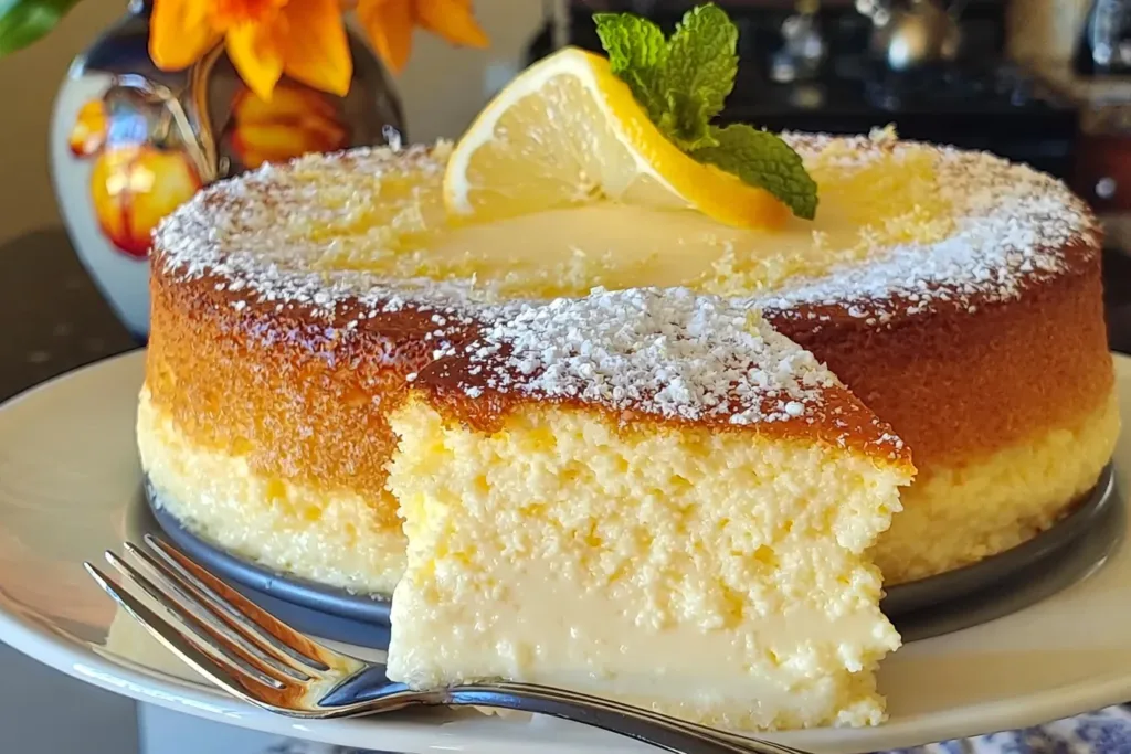 Limoncello Ricotta Cake Slices with Fresh Lemons