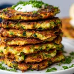 Low Carb Zucchini Fritters You’ll Love in Minutes 5 Crispy Low Carb Zucchini Fritters on a Plate