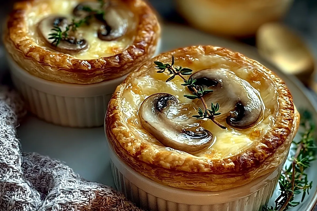 Mini Mushroom and Gruyère Pot Pies with Thyme for Cozy Nights 