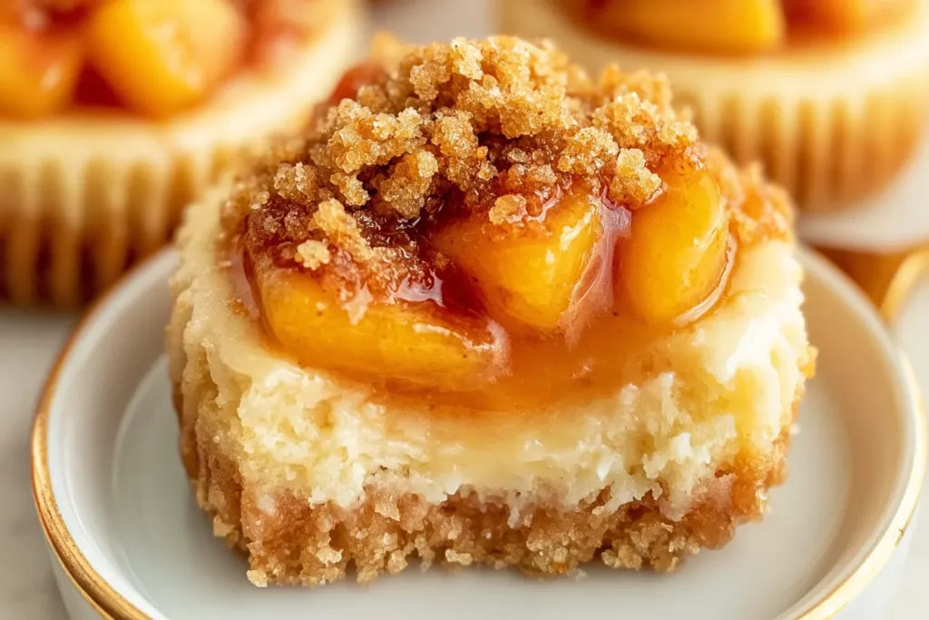 Mini Peach Cobbler Cheesecakes - Individual Cups Ready to Enjoy