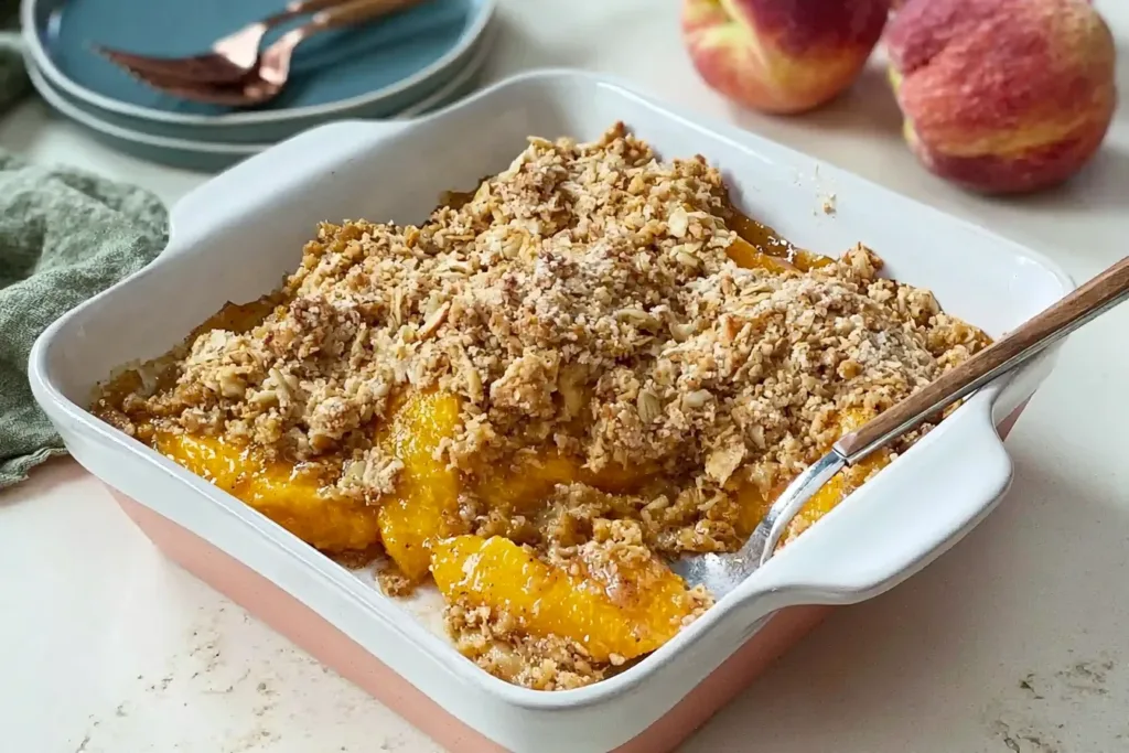 Mom's Peach Crisp: A Heartwarming Dessert Delight 3 Freshly Baked Mom's Peach Crisp