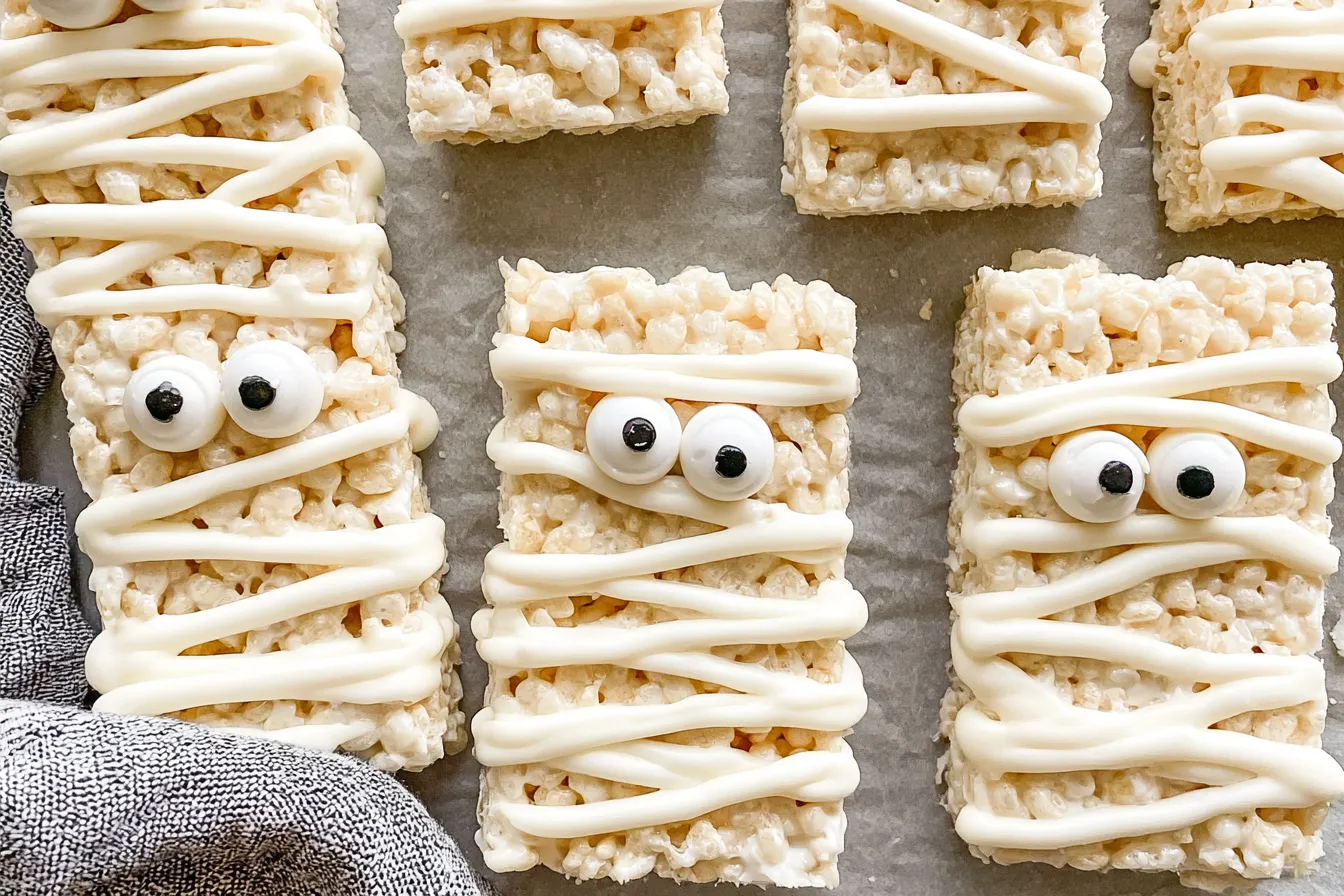 Mummy Rice Krispie Treats (fun for kids to make) – Spooktacular Fun! 4 Mummy Rice Krispie Treats (fun for kids to make)