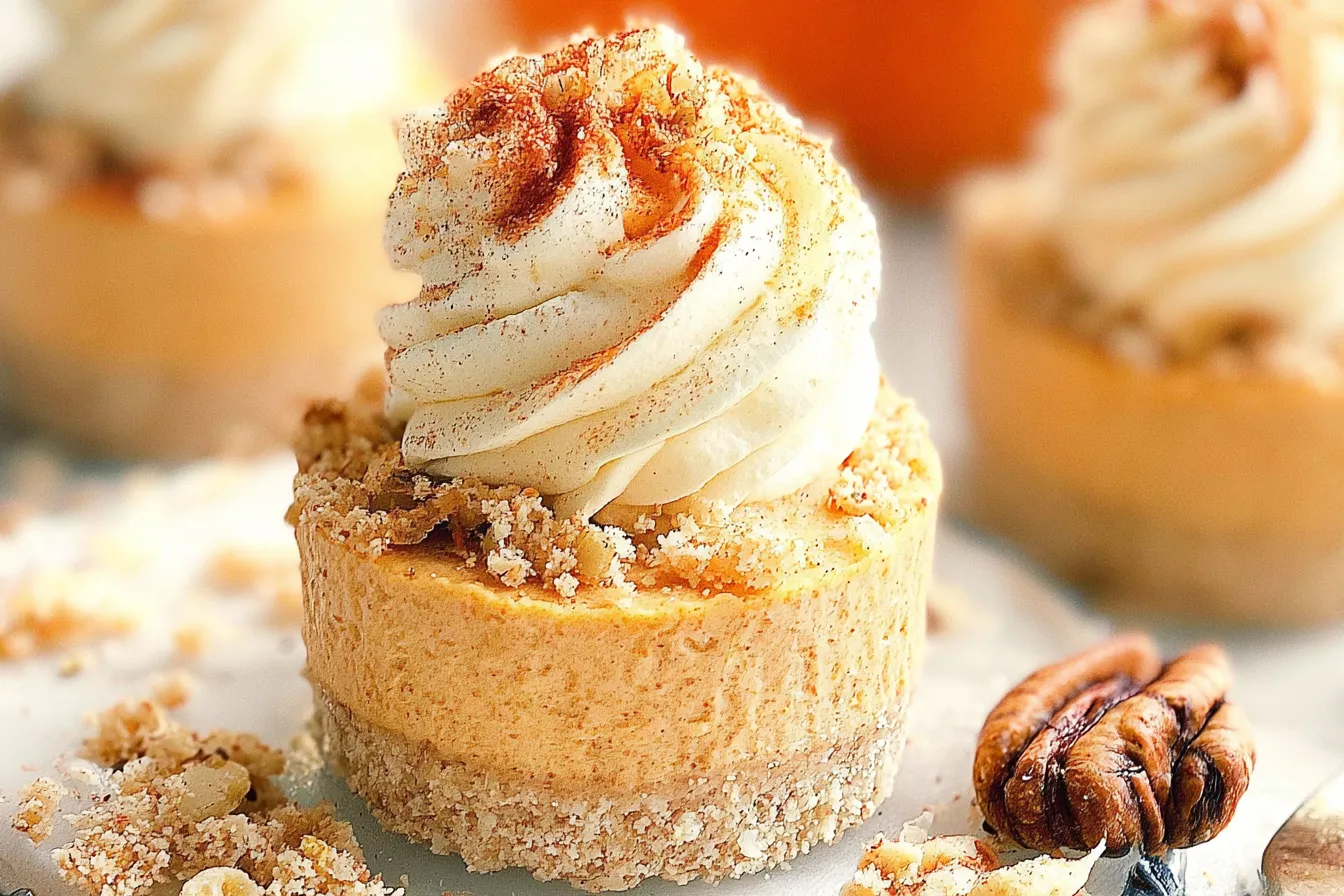 No Bake Pumpkin Mini Cheesecakes 
