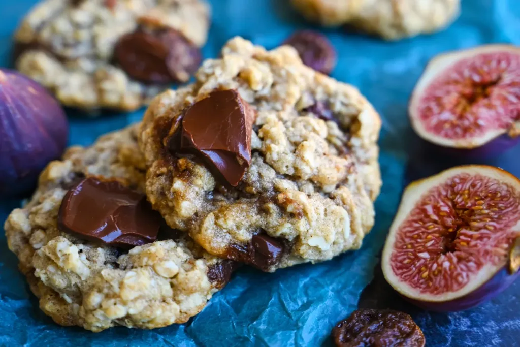 Oatmeal Fig Cookies with Dark Chocolate Chunks - Delicious Treats