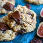 Oatmeal Fig Cookies with Dark Chocolate Chunks - Delicious Treats