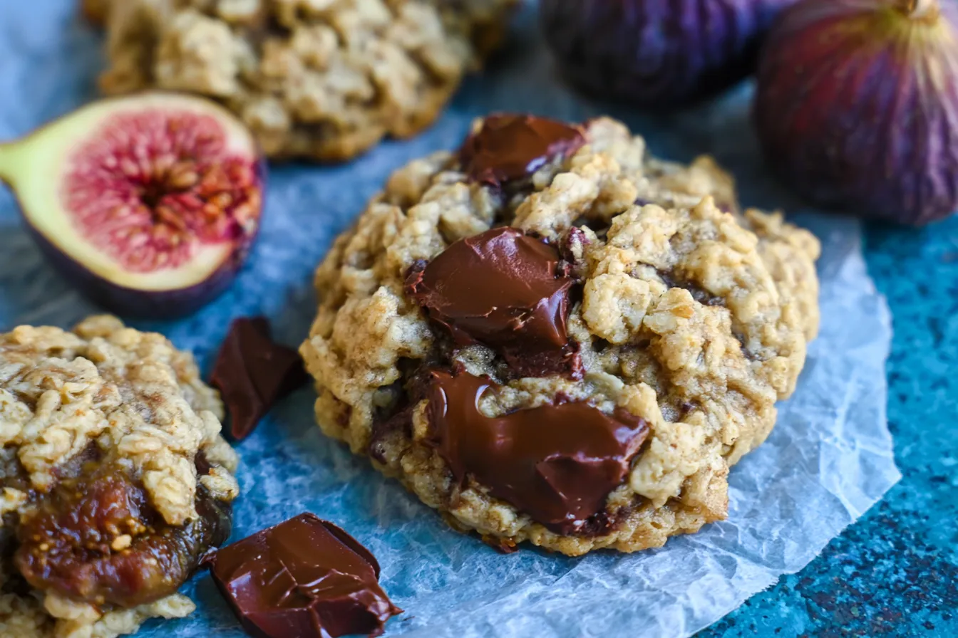 Oatmeal Fig Cookies with Dark Chocolate Chunks 