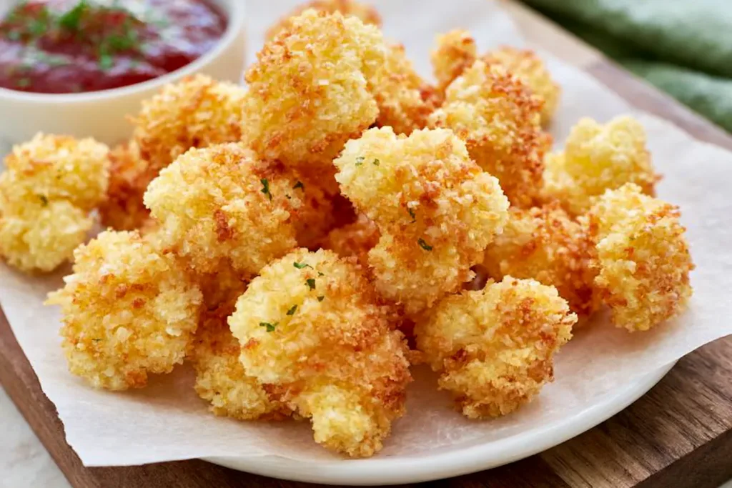 Parmesan Cauliflower Bites Ready to Enjoy