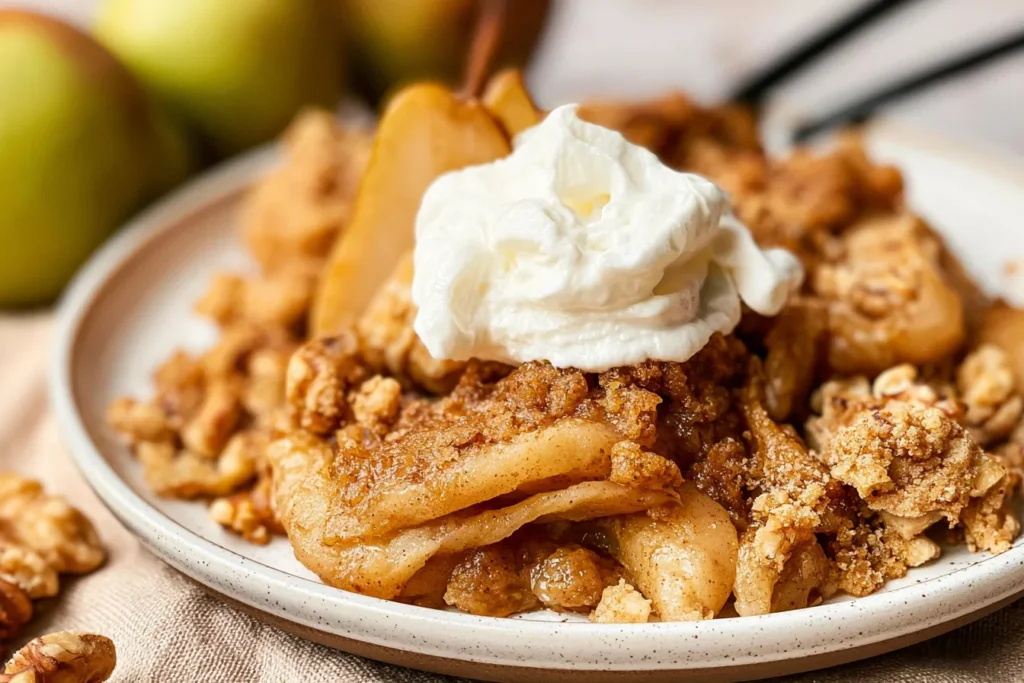 Delicious Homemade Pear Crisp Ready for Enjoyment