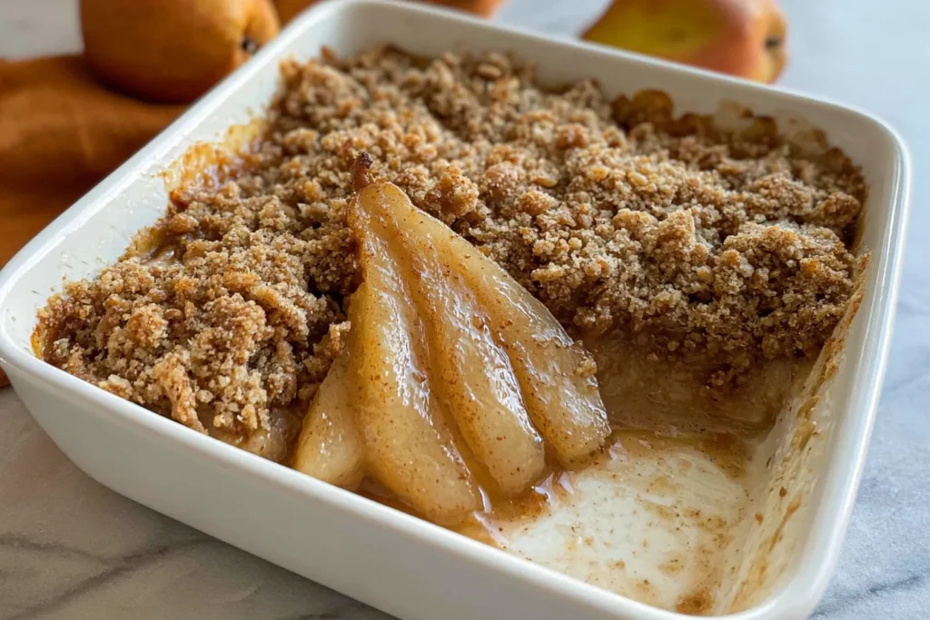 Delicious Pear Crumble Fresh Out of the Oven