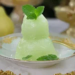 Refreshing Pear Mint Sorbet in a Bowl