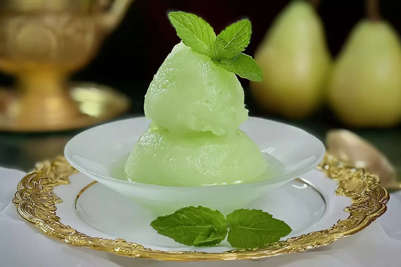 Pear Mint Sorbet Quick and Refreshing Recipe 